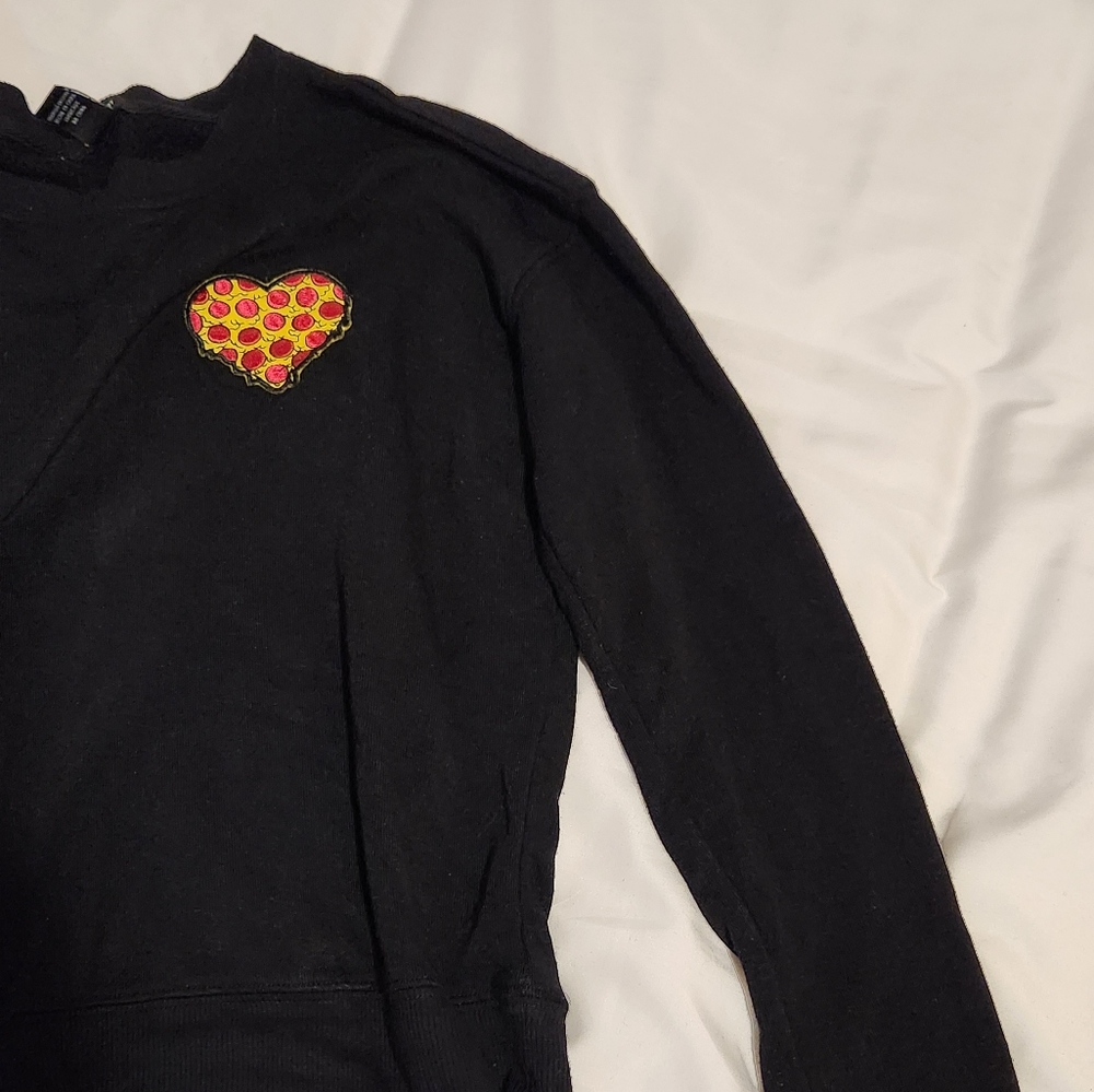 Pizza Heart Embroidered Sweater